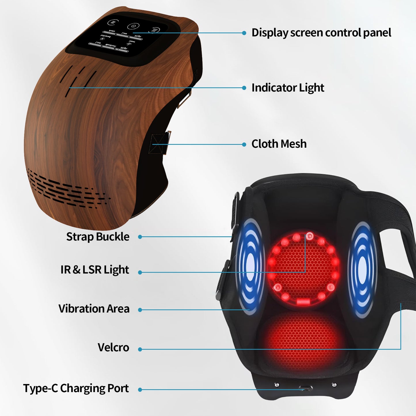 Electric Knee Massager with Heat & Vibration