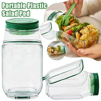 Portable Plastic Salad Pod All-In-One Container