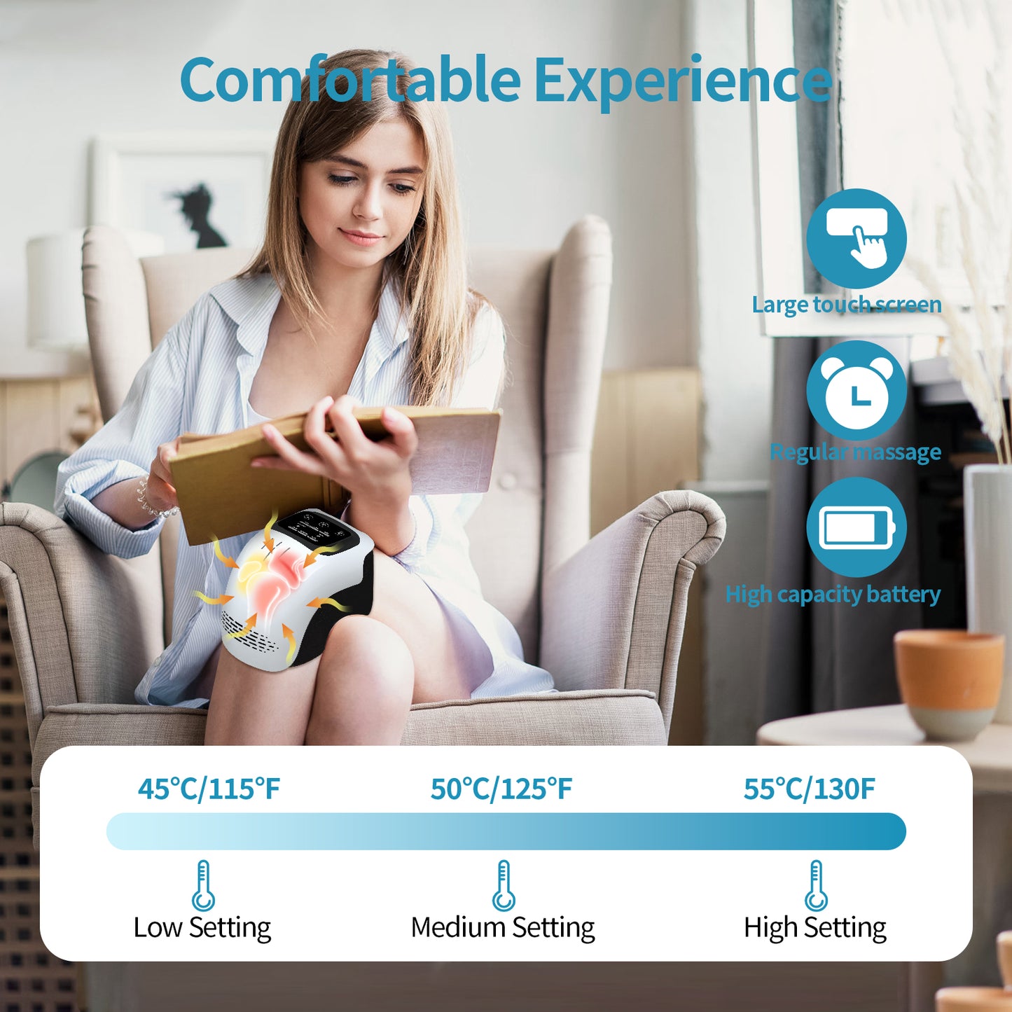 Electric Knee Massager with Heat & Vibration