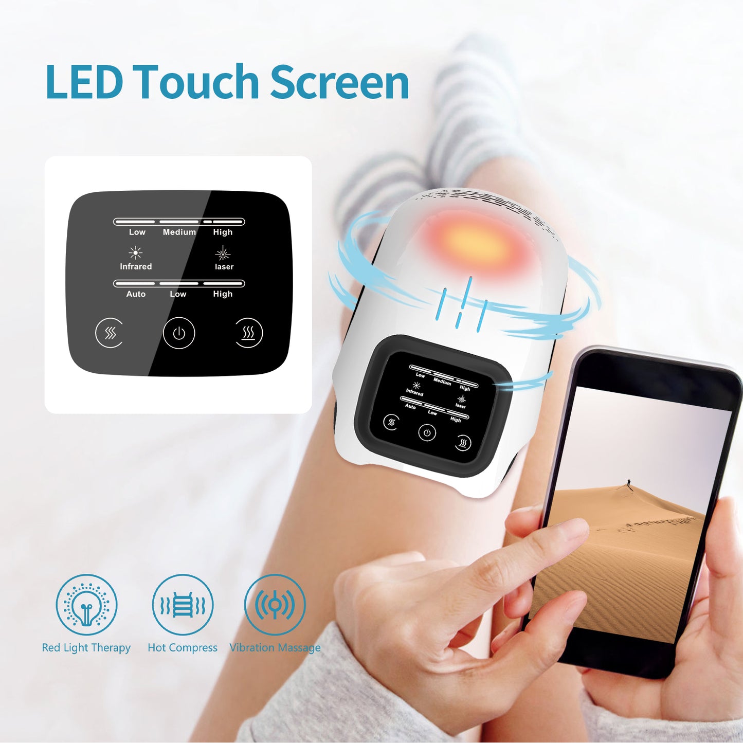 Electric Knee Massager with Heat & Vibration